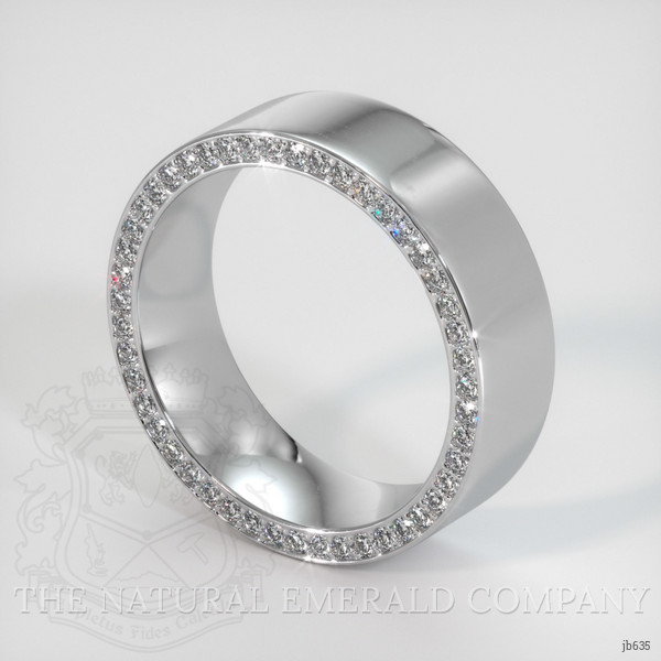 18K White Gold Diamond Men's Wedding Band