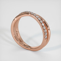 14K Rose Gold Diamond Pave Wedding Band Image