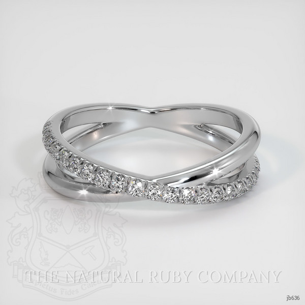 14K White Gold Diamond Pave Wedding Band