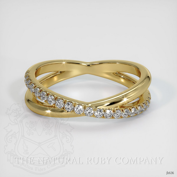 14K Yellow Gold Diamond Pave Wedding Band