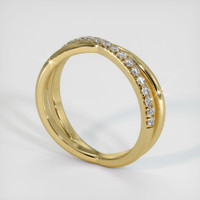 18K Yellow Gold Diamond Pave Wedding Band Image