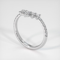 18K White Gold Diamond and Diamond and Diamond Pave Wedding Band Image