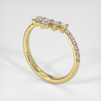 18K Yellow Gold Diamond and Diamond and Diamond Pave Wedding Band Image