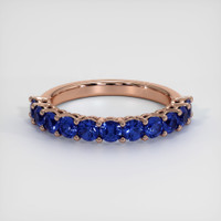 14K Rose Gold Blue Sapphire Prong Wedding Band Video