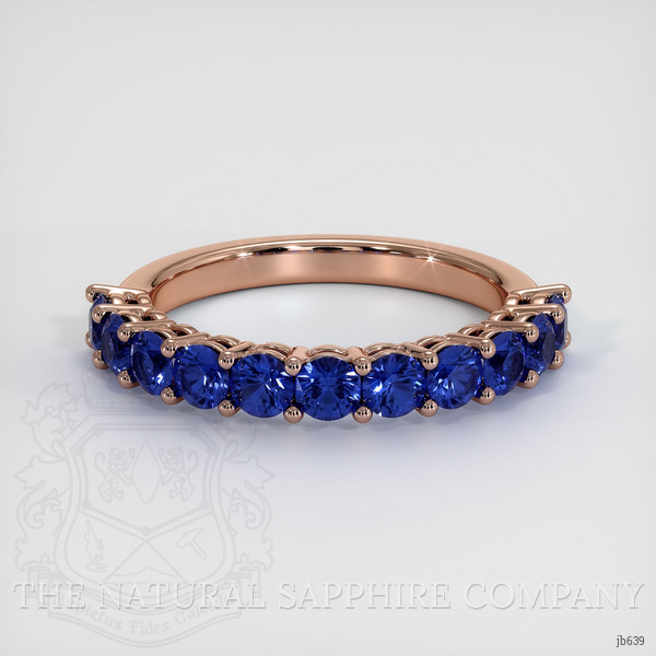 14K Rose Gold Blue Sapphire Prong Wedding Band
