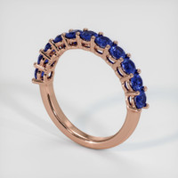 14K Rose Gold Blue Sapphire Prong Wedding Band Image