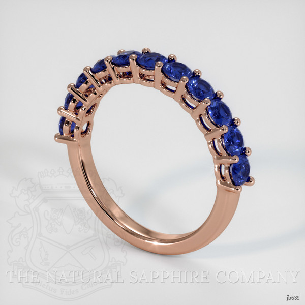 14K Rose Gold Blue Sapphire Prong Wedding Band