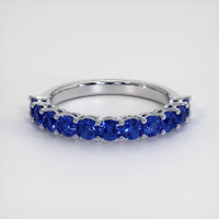 14K White Gold Blue Sapphire Prong Wedding Band Video