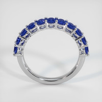 18K White Gold Blue Sapphire Prong Wedding Band Image