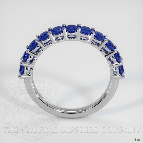 18K White Gold Blue Sapphire Prong Wedding Band