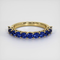 14K Yellow Gold Blue Sapphire Prong Wedding Band Video