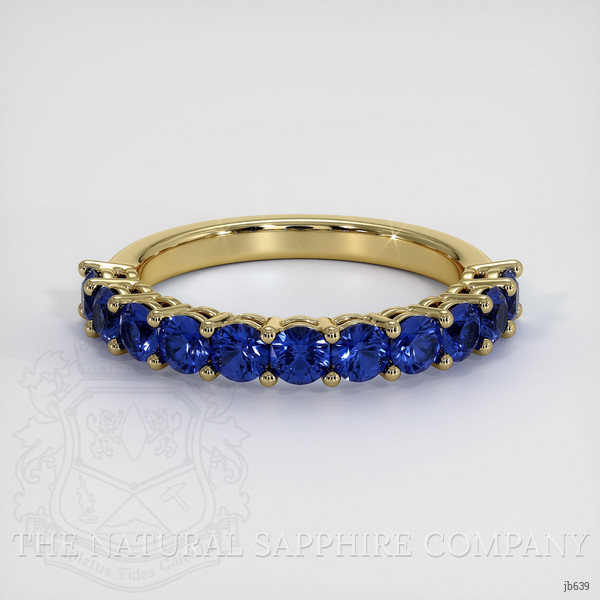 14K Yellow Gold Blue Sapphire Prong Wedding Band