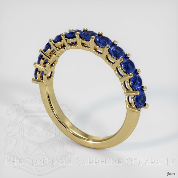 14K Yellow Gold Blue Sapphire Prong Wedding Band