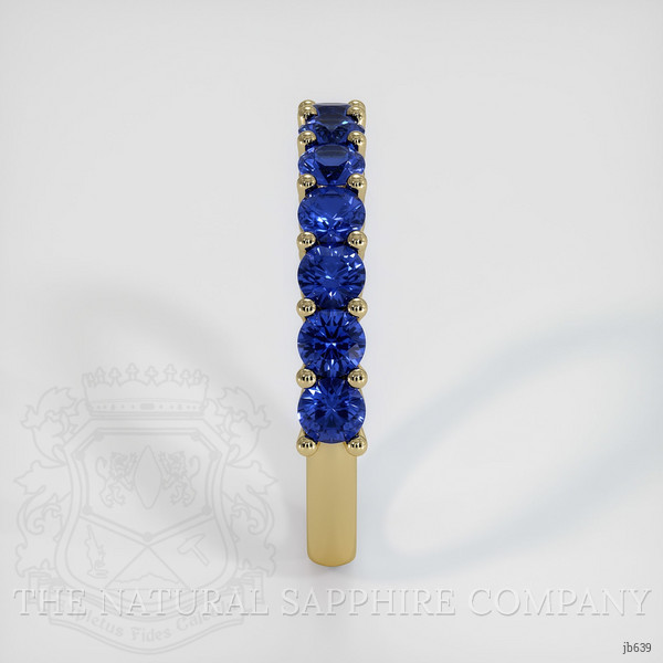 14K Yellow Gold Blue Sapphire Prong Wedding Band