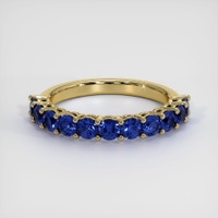 18K Yellow Gold Blue Sapphire Prong Wedding Band Video