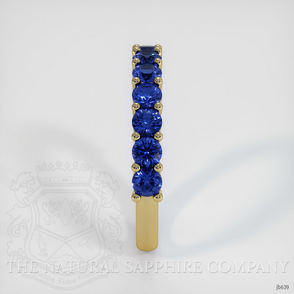 18K Yellow Gold Blue Sapphire Prong Wedding Band