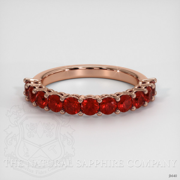 14K Rose Gold Ruby Prong Wedding Band