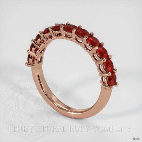14K Rose Gold Ruby Prong Wedding Band