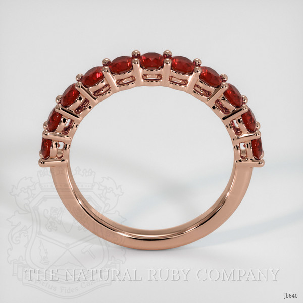 14K Rose Gold Ruby Prong Wedding Band