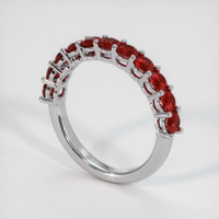 14K White Gold Ruby Prong Wedding Band Image