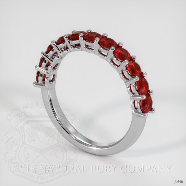 14K White Gold Ruby Prong Wedding Band