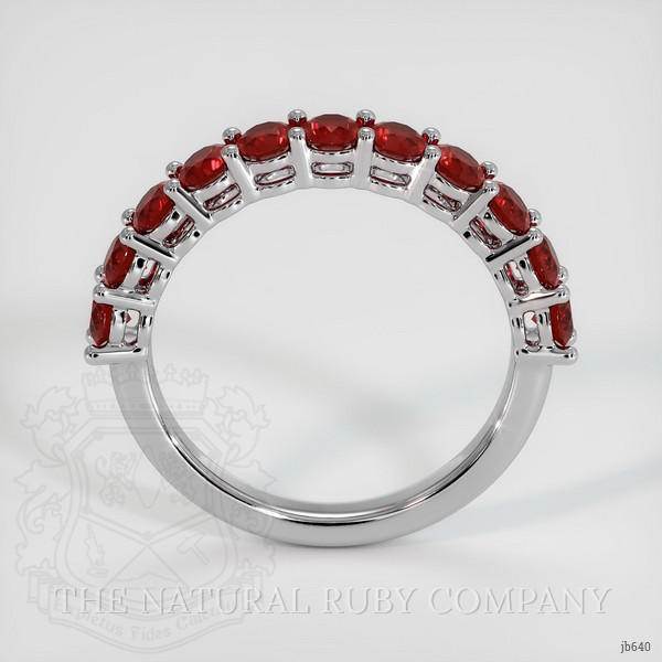 14K White Gold Ruby Prong Wedding Band