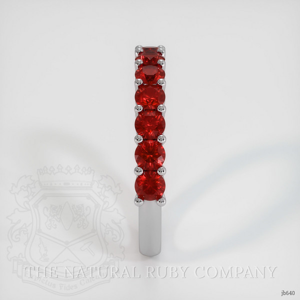 18K White Gold Ruby Prong Wedding Band