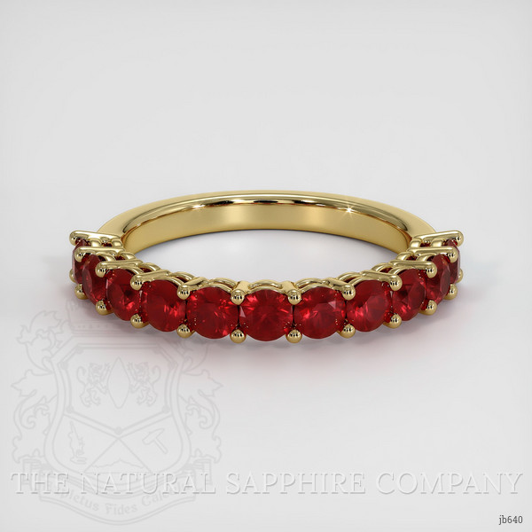 14K Yellow Gold Ruby Prong Wedding Band