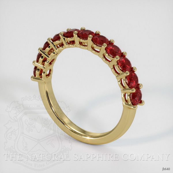 14K Yellow Gold Ruby Prong Wedding Band