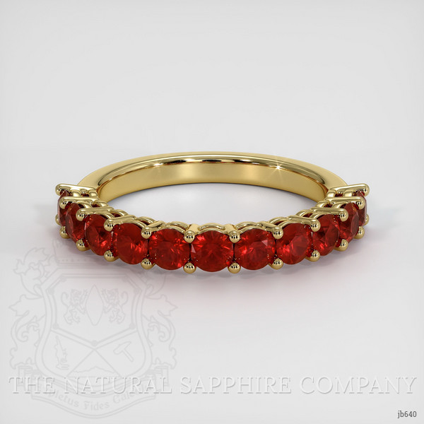 18K Yellow Gold Ruby Prong Wedding Band