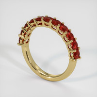 18K Yellow Gold Ruby Prong Wedding Band Image