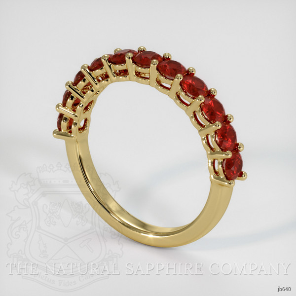 18K Yellow Gold Ruby Prong Wedding Band