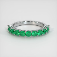 18K White Gold Emerald Prong Wedding Band Video