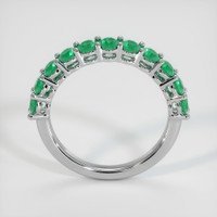 18K White Gold Emerald Prong Wedding Band Image
