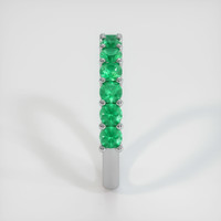 18K White Gold Emerald Prong Wedding Band Image