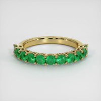 18K Yellow Gold Emerald Prong Wedding Band Video