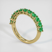 18K Yellow Gold Emerald Prong Wedding Band Image