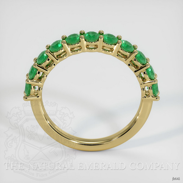 18K Yellow Gold Emerald Prong Wedding Band
