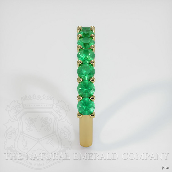18K Yellow Gold Emerald Prong Wedding Band