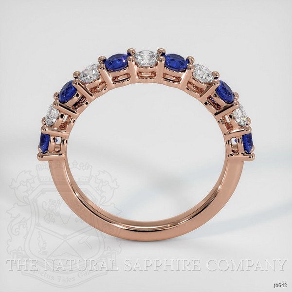 14K Rose Gold Blue Sapphire and Diamond Prong Wedding Band