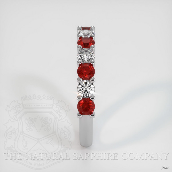 Platinum 950 Ruby and Diamond Prong Wedding Band