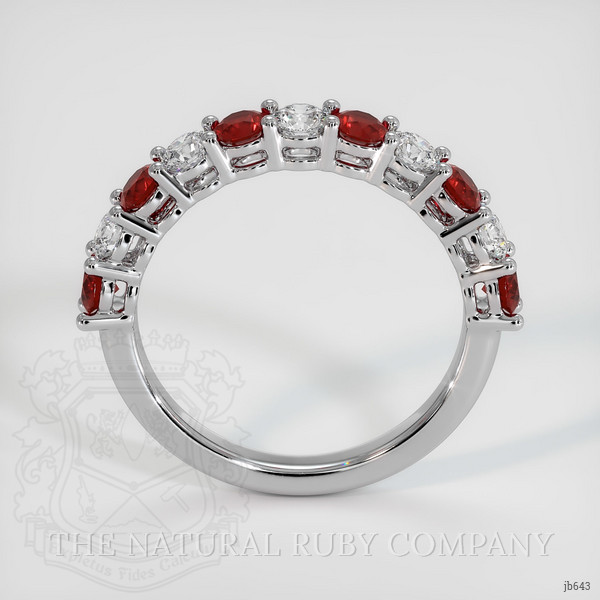18K White Gold Ruby and Diamond Prong Wedding Band