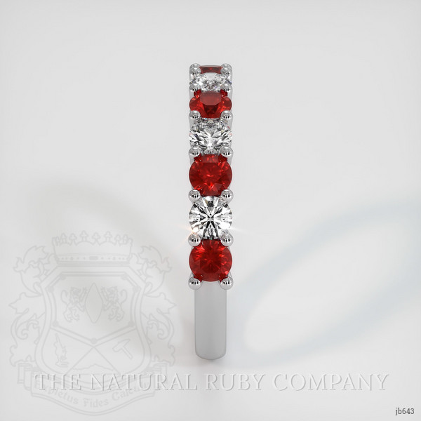 18K White Gold Ruby and Diamond Prong Wedding Band