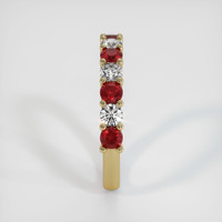 14K Yellow Gold Ruby and Diamond Prong Wedding Band Image