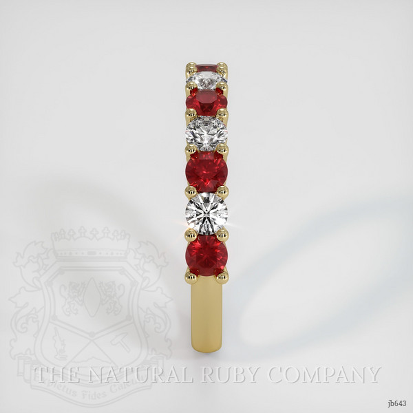 14K Yellow Gold Ruby and Diamond Prong Wedding Band