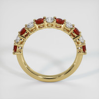 18K Yellow Gold Ruby and Diamond Prong Wedding Band Image