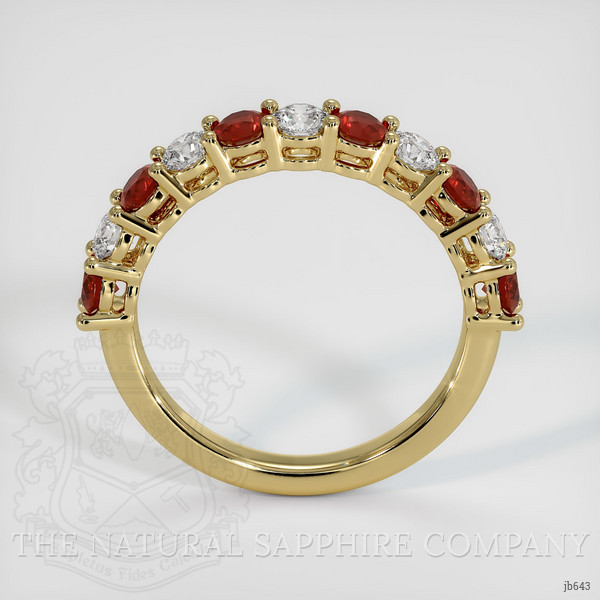 18K Yellow Gold Ruby and Diamond Prong Wedding Band