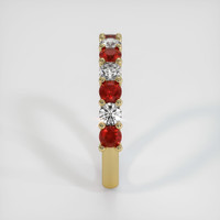 18K Yellow Gold Ruby and Diamond Prong Wedding Band Image