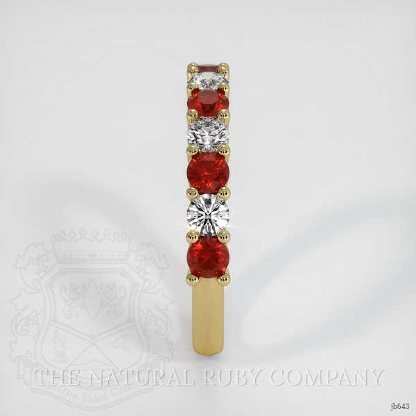 18K Yellow Gold Ruby and Diamond Prong Wedding Band