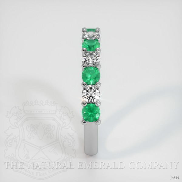 Platinum 950 Emerald and Diamond Prong Wedding Band